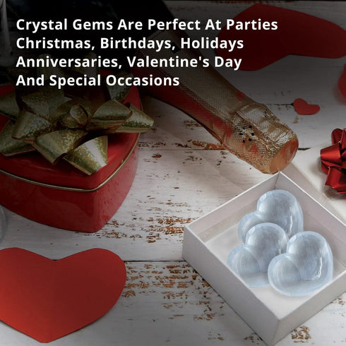 Selenite Crystal Heart Stone - 3 Pcs | HIMALAYAN GLOW